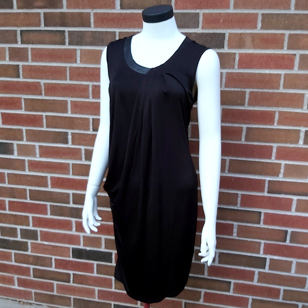 Kenneth Cole Reaction Black Dress w/ faux Leather